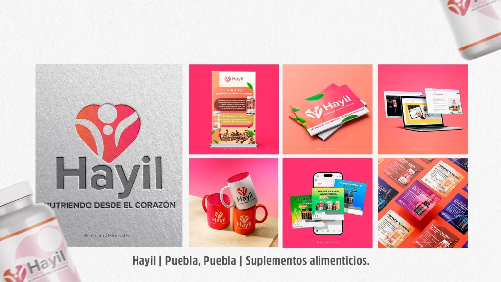 rebranding para empresas de suplementos Hayil
